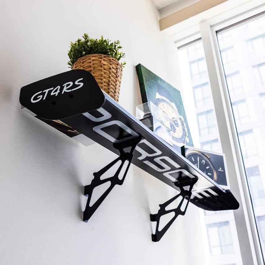 GT4 RS Spoiler Shelf for Wall – Spoiler Shelf for Home, Office, Garage | Race Car Inspired Display Wall Shelf