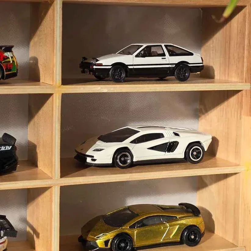 Wooden Light Up Hot Wheels Organizer With Cars - Image 5